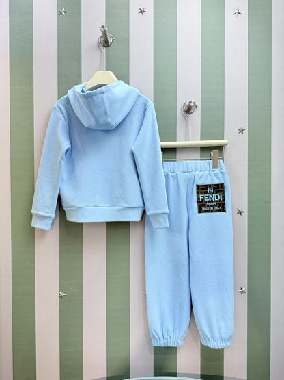 Fendi Kids Logo Embroidered Sweatshirt Set – 2025SS
