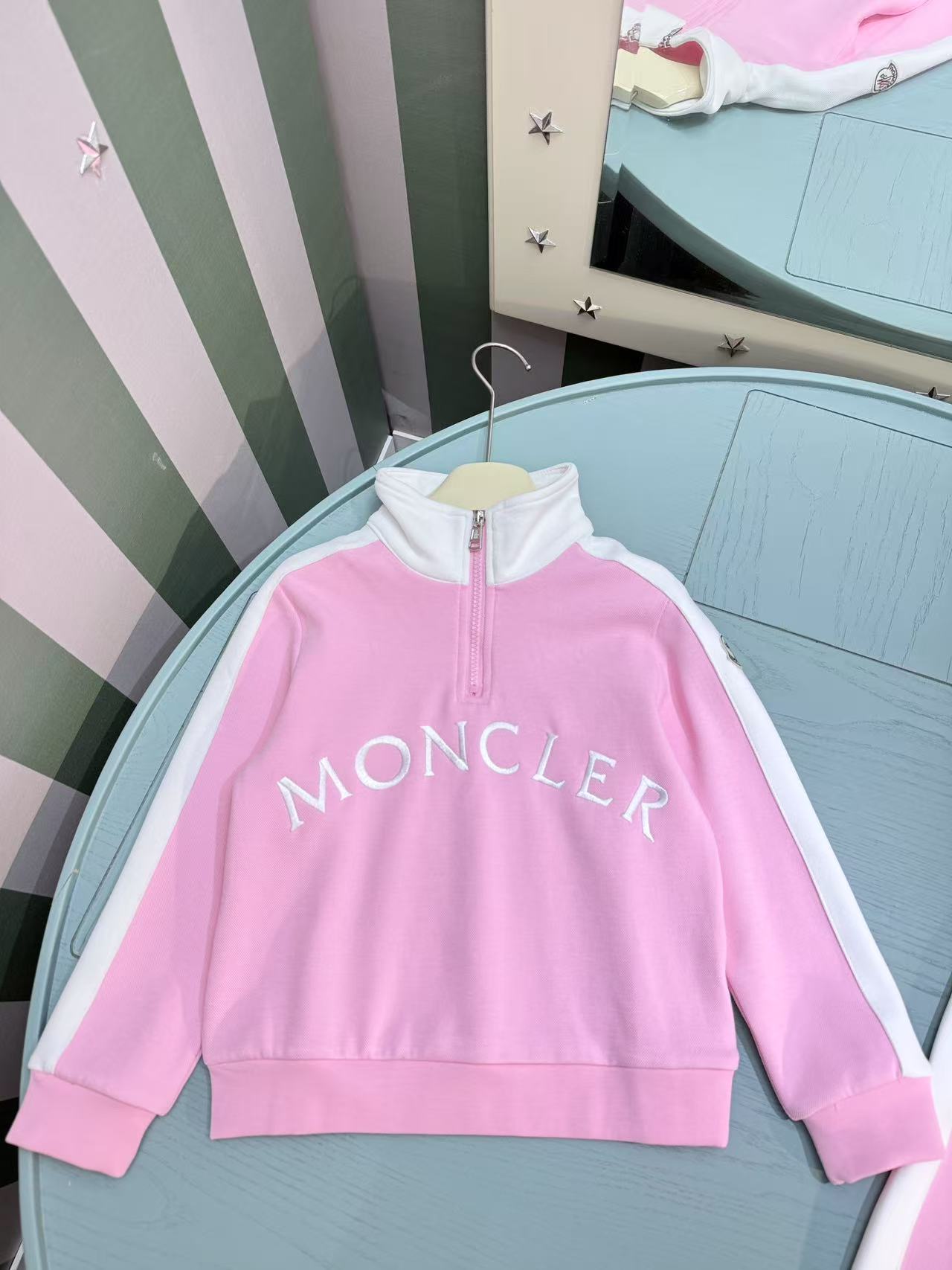 Moncler Kids Stand Collar Embroidered Tracksuit Set – 2025SS – Kids Collection