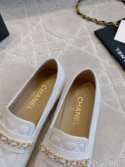 Chanel Rhinestone Chain Loafers