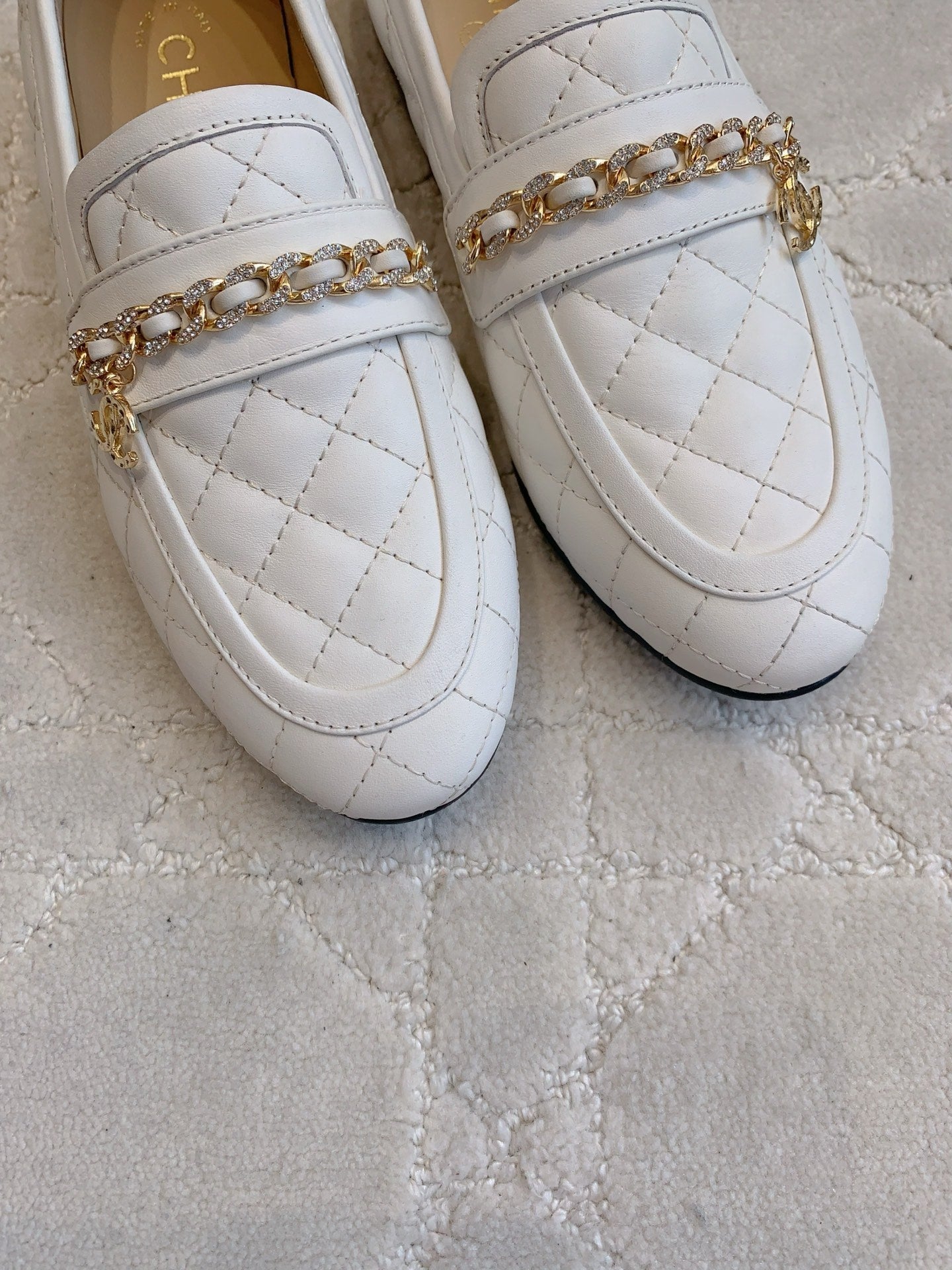 Chanel Rhinestone Chain Loafers