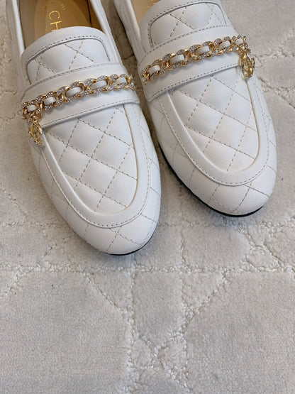 Chanel Rhinestone Chain Loafers