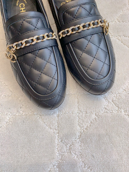 Chanel Rhinestone Chain Loafers