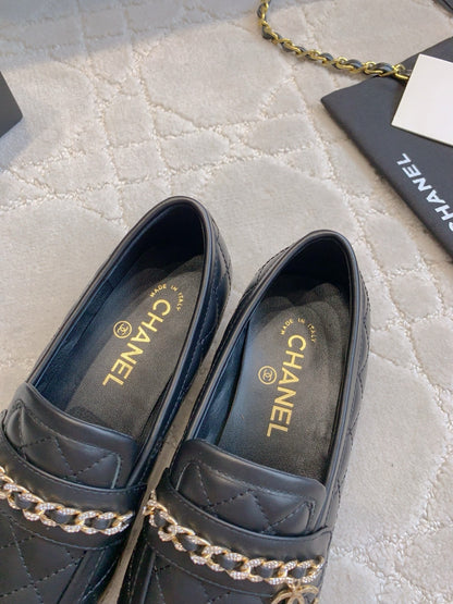 Chanel Rhinestone Chain Loafers