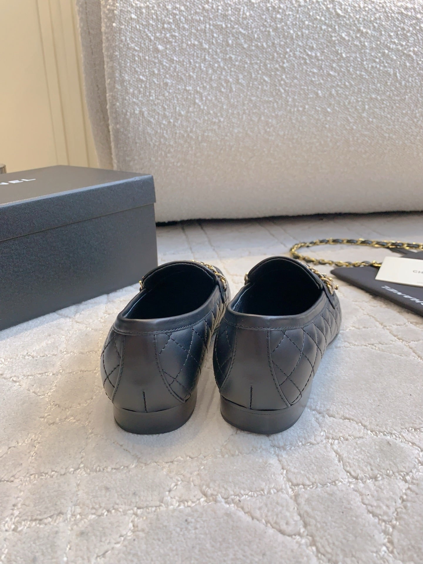 Chanel Rhinestone Chain Loafers