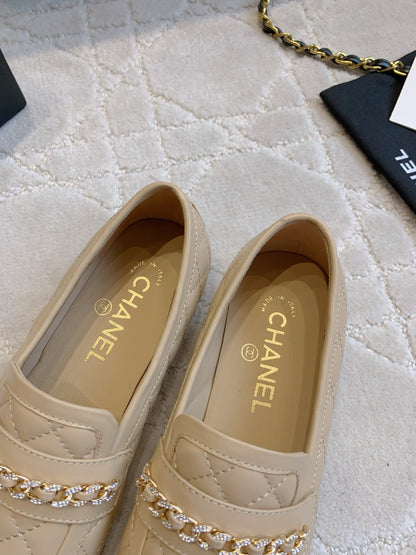 Chanel Rhinestone Chain Loafers