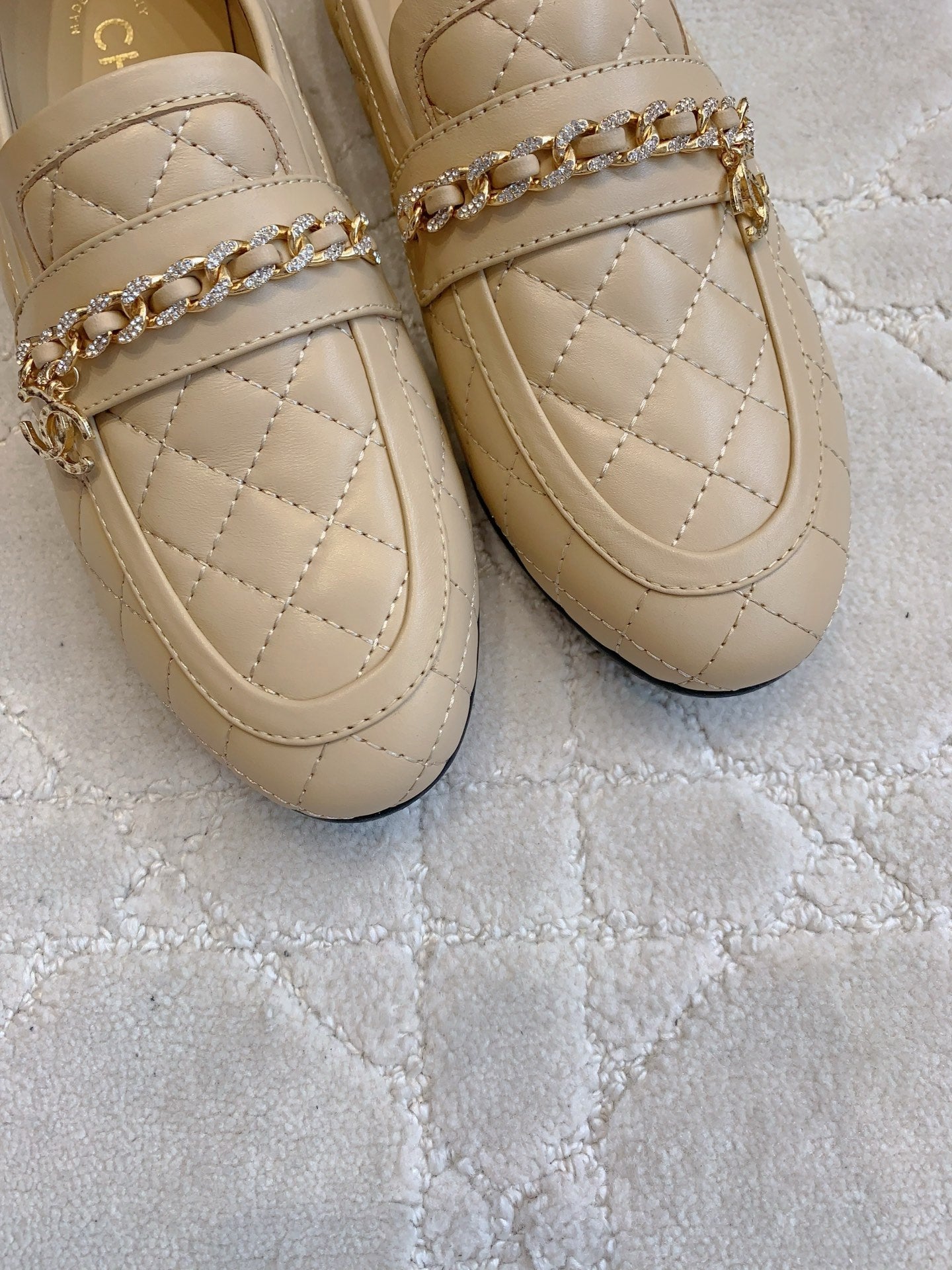 Chanel Rhinestone Chain Loafers
