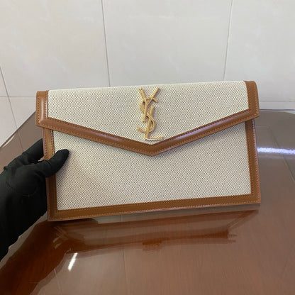 Saint Laurent Uptown Canvas Clutch Bag