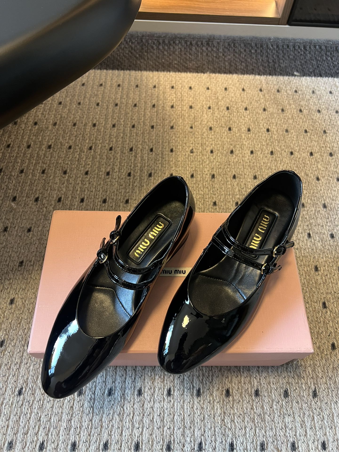 Miu Miu Pointed Toe Mary Jane Block Heels