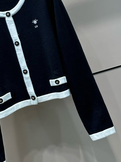 Dior CD Bee Embroidery Knit Cardigan
