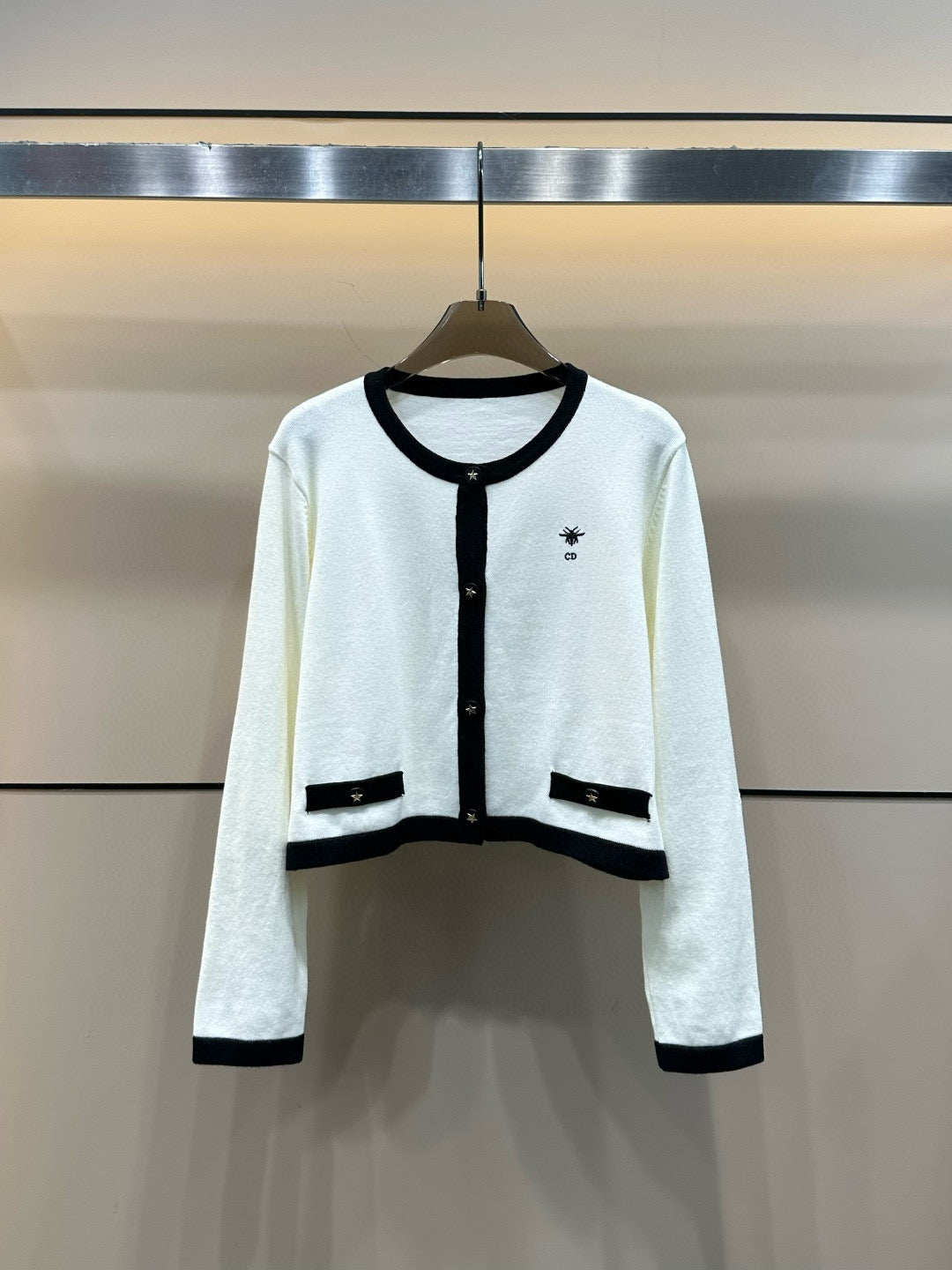 Dior CD Bee Embroidery Knit Cardigan