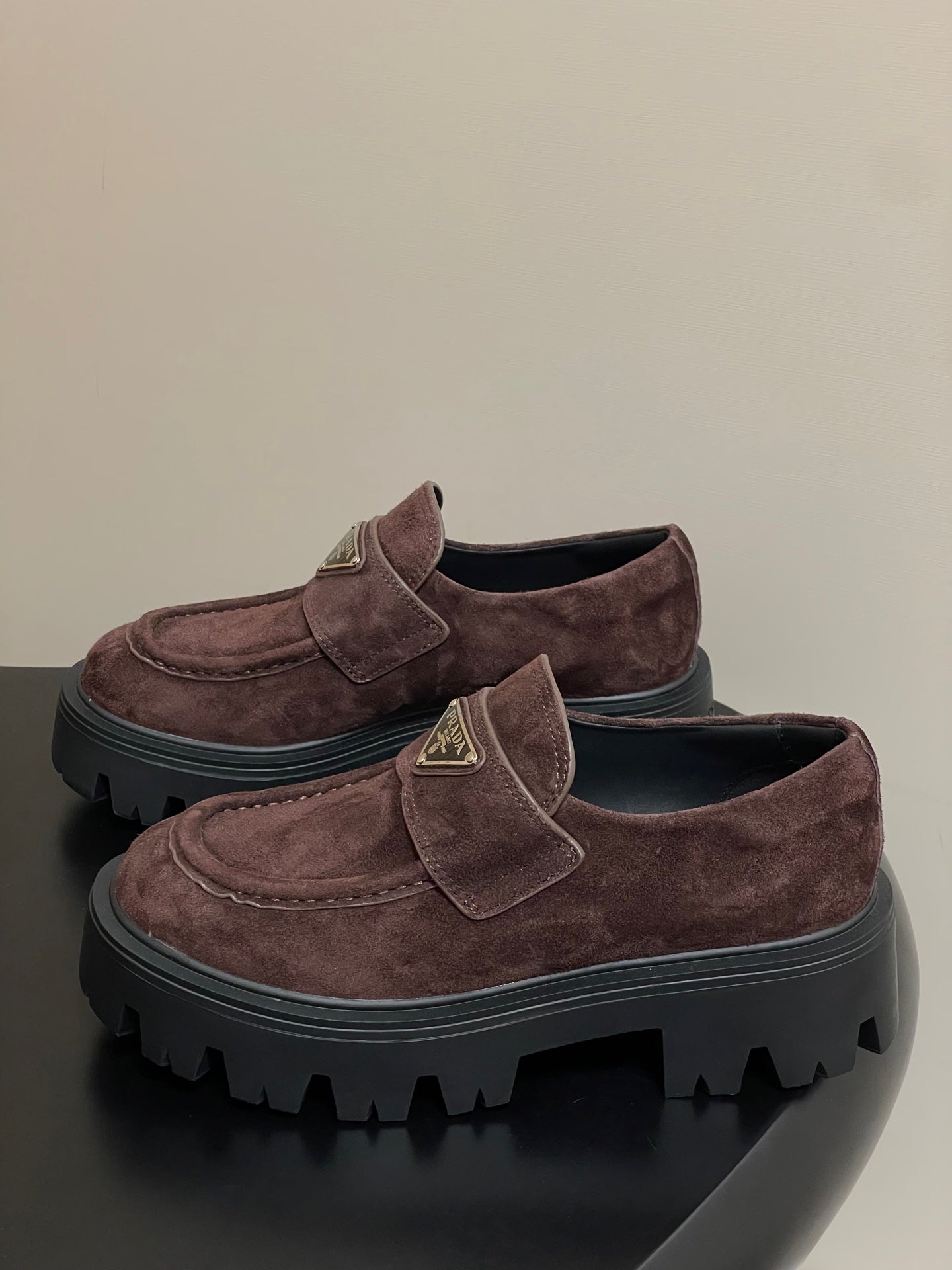 Prada Thick-Soled Platform Loafers – 25FW