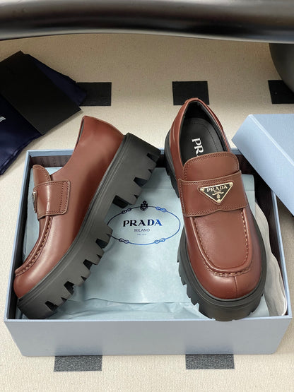 Prada Thick-Soled Platform Loafers – 25FW