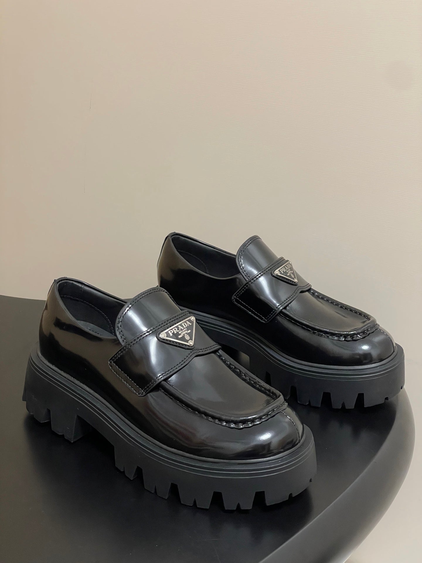 Prada Thick-Soled Platform Loafers – 25FW