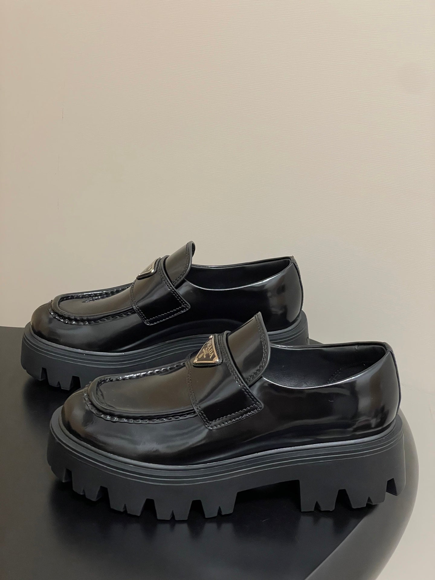 Prada Thick-Soled Platform Loafers – 25FW