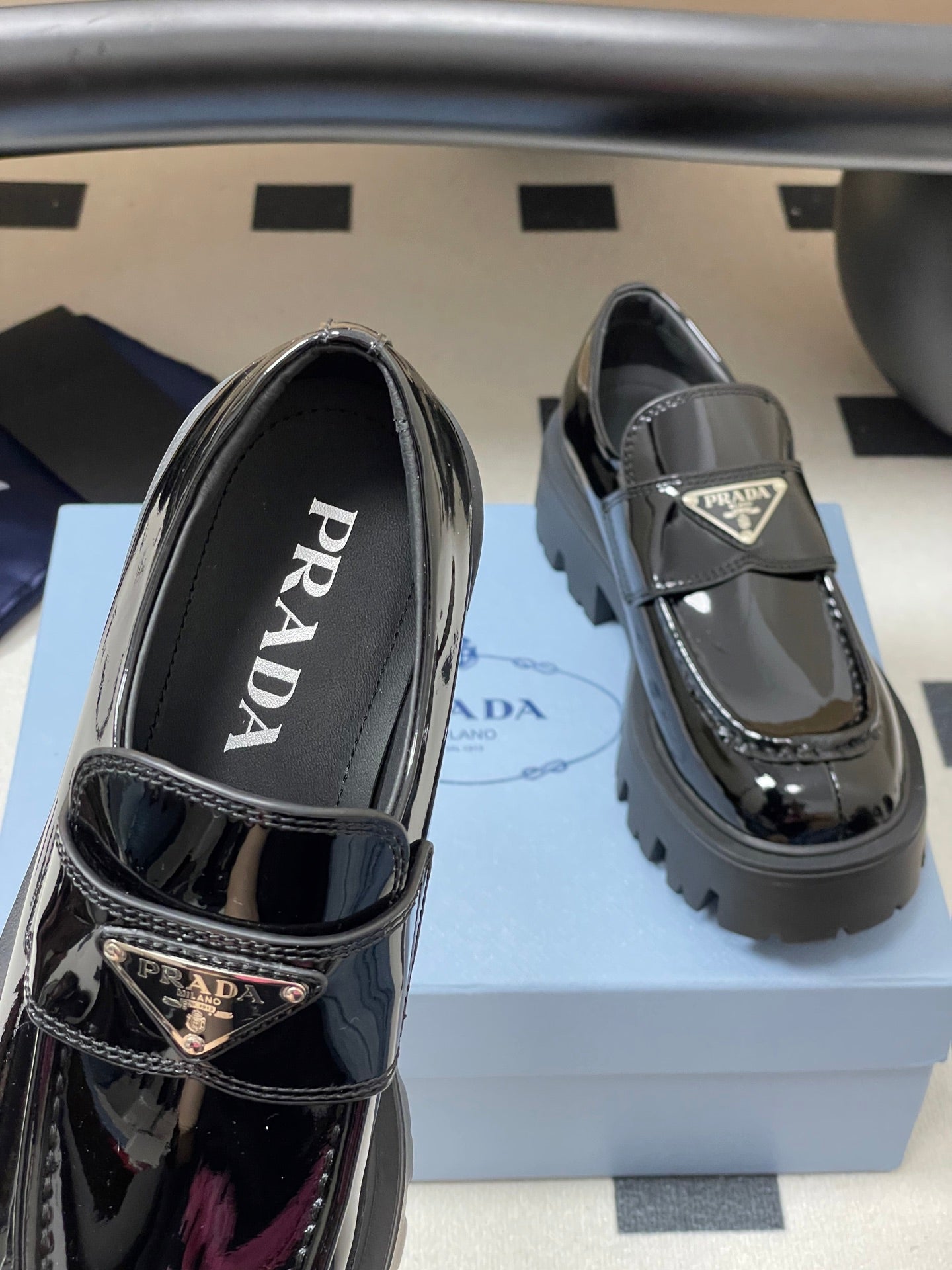 Prada Thick-Soled Platform Loafers – 25FW