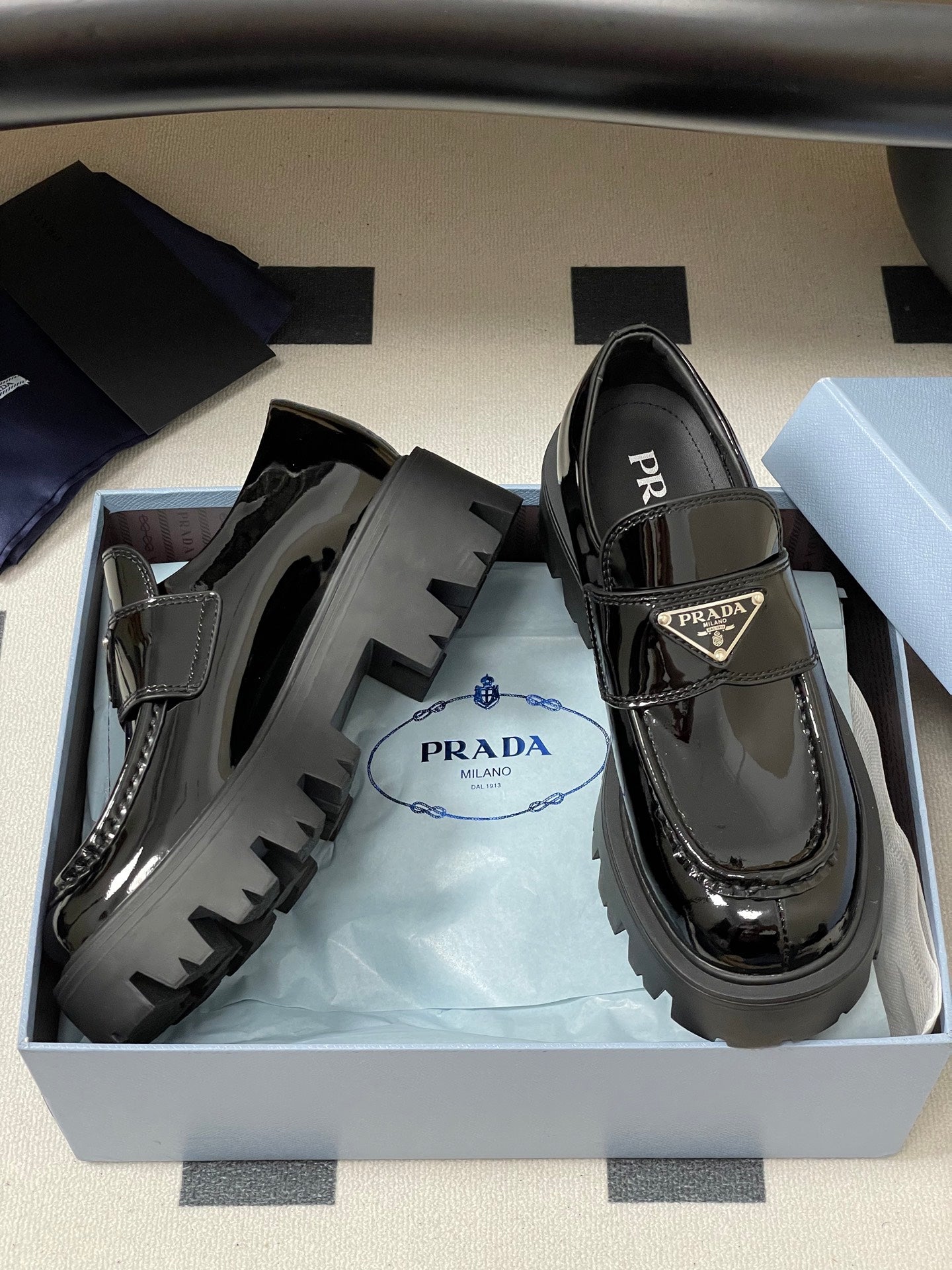 Prada Thick-Soled Platform Loafers – 25FW