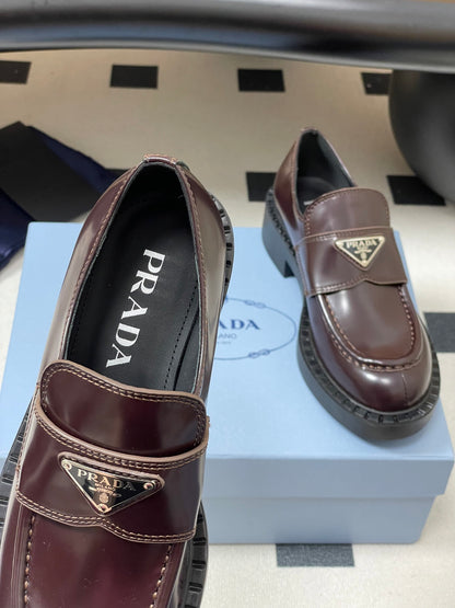 Prada Triangle Logo Platform Loafers