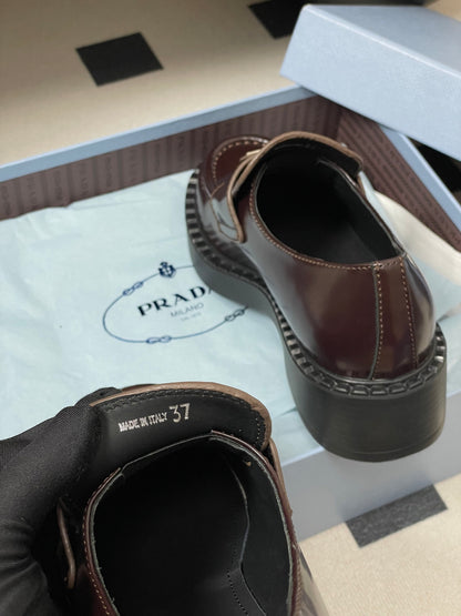 Prada Triangle Logo Platform Loafers