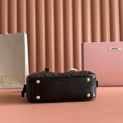 Miu Miu Arcadia Pleated Lambskin Handbag