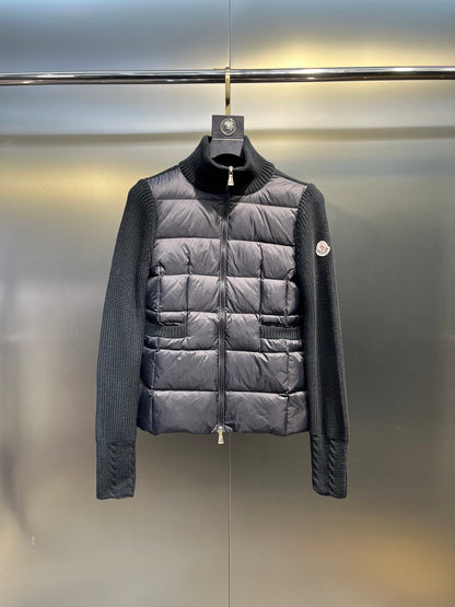 Moncler Lapel Patchwork Wool Down Jacket – 25FW