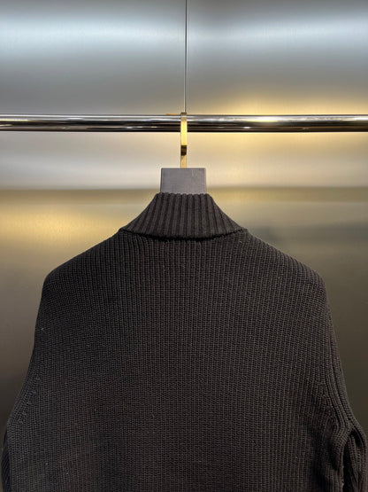 Moncler Knitted Patchwork Stand-Collar Jacket