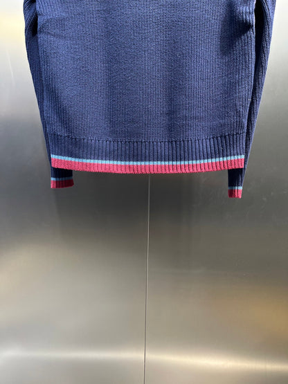 Moncler Knitted Patchwork Stand-Collar Jacket