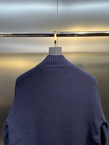 Moncler Knitted Patchwork Stand-Collar Jacket