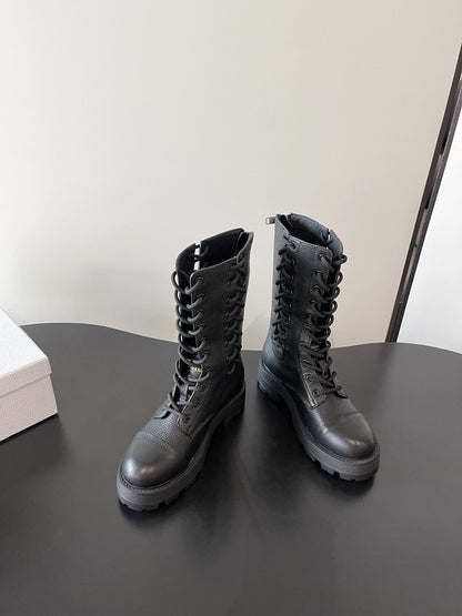 Dior D-Road Lace-Up Combat Boots