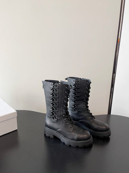 Dior D-Road Lace-Up Combat Boots