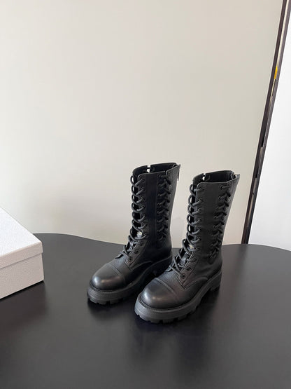 Dior D-Road Lace-Up Combat Boots