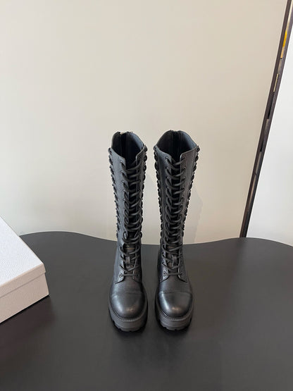 Dior D-Road Lace-Up Combat Boots