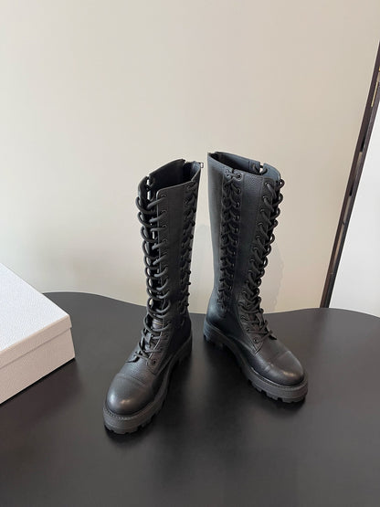 Dior D-Road Lace-Up Combat Boots