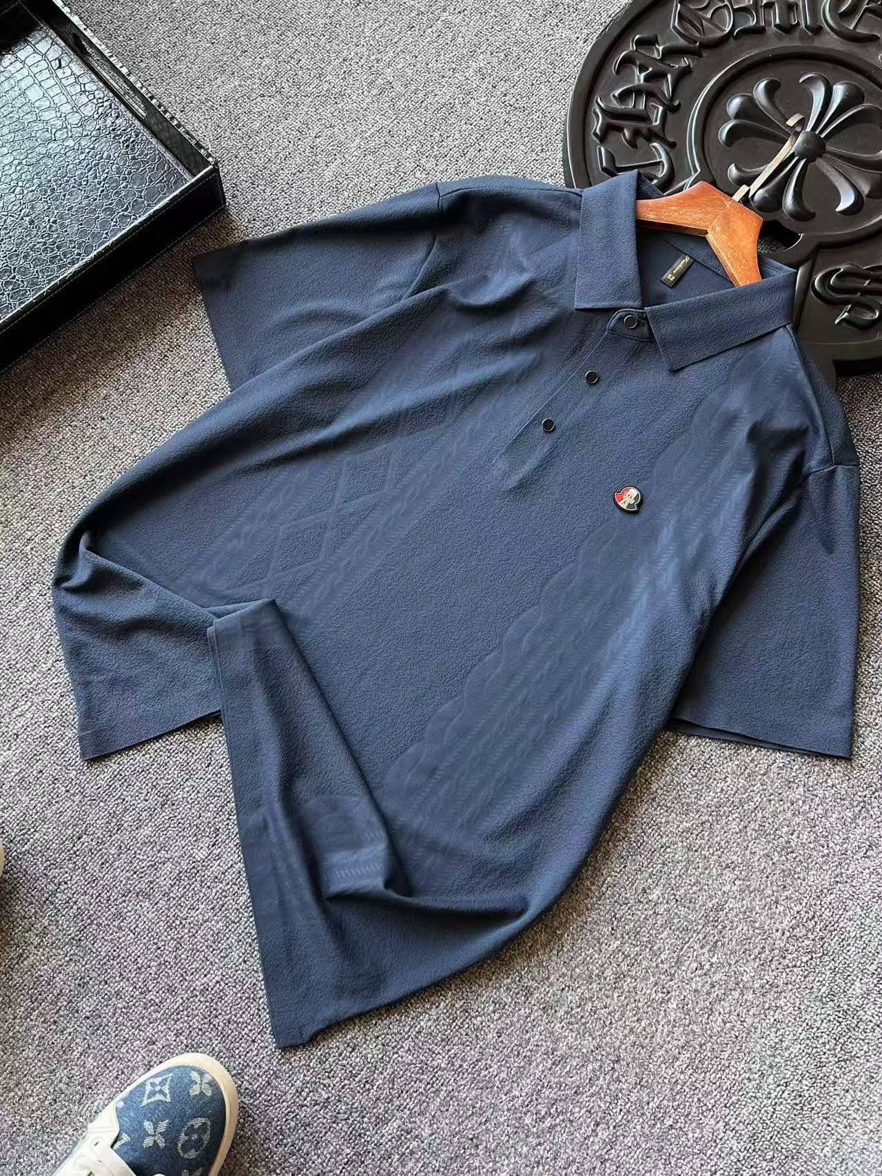Moncler Ice Silk Jacquard Seamless Polo Shirt