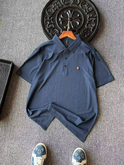 Moncler Ice Silk Jacquard Seamless Polo Shirt
