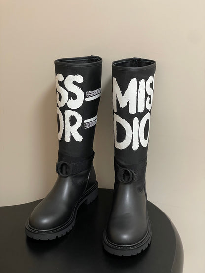 Dior D-Major Graffiti Mid-Tube Combat Boots – Autumn/Winter Collection