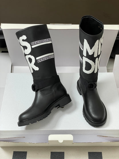Dior D-Major Graffiti Mid-Tube Combat Boots – Autumn/Winter Collection