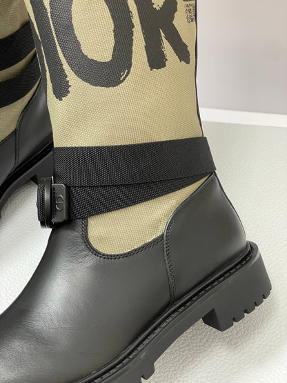 Dior D-Major Graffiti Mid-Tube Combat Boots – Autumn/Winter Collection