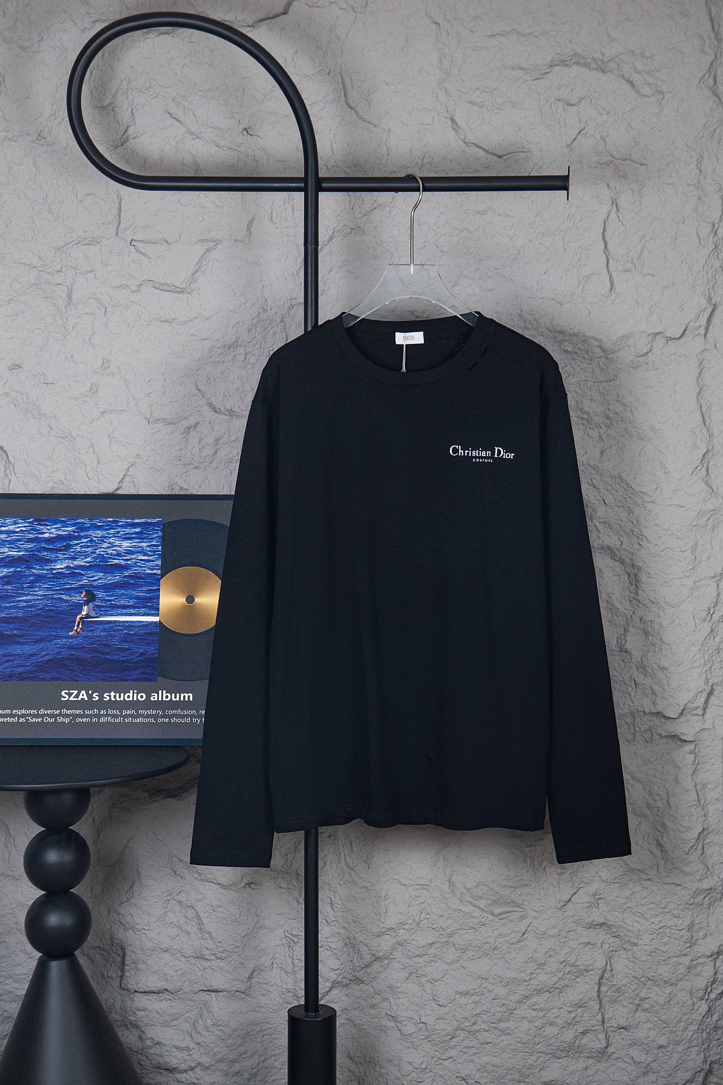 Dior Classic English Letter Long Sleeve T-Shirt