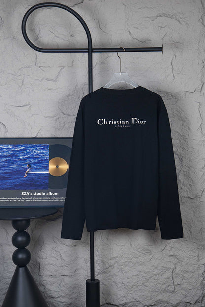 Dior Classic English Letter Long Sleeve T-Shirt