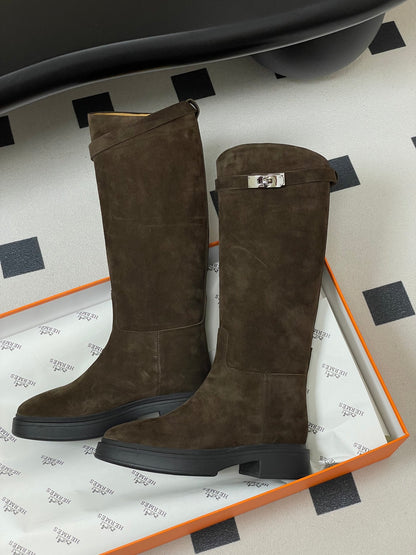 Hermès Jumping Kelly Buckle Knee-High Boots