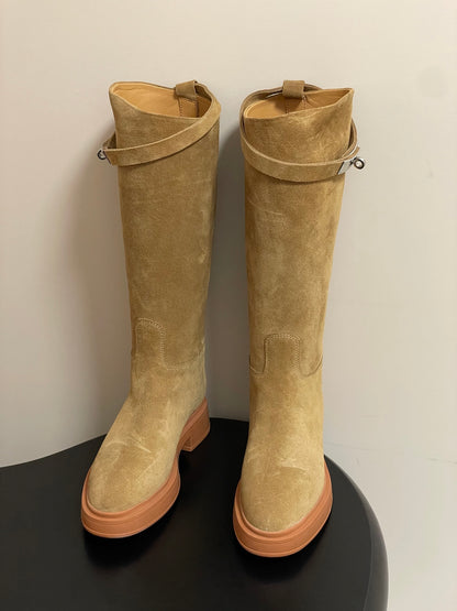 Hermès Jumping Kelly Buckle Knee-High Boots