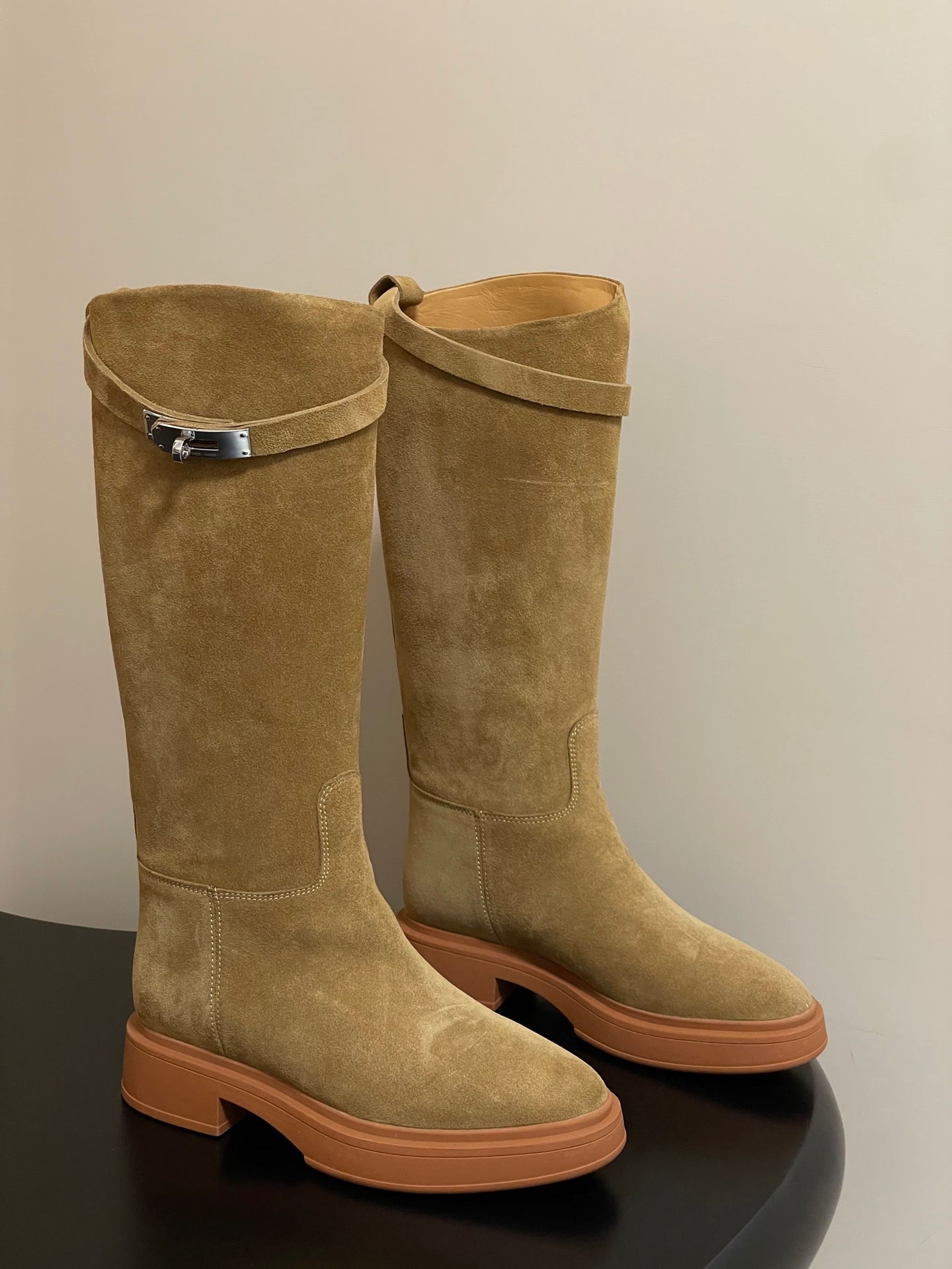 Hermès Jumping Kelly Buckle Knee-High Boots
