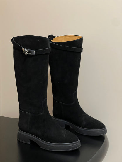 Hermès Jumping Kelly Buckle Knee-High Boots