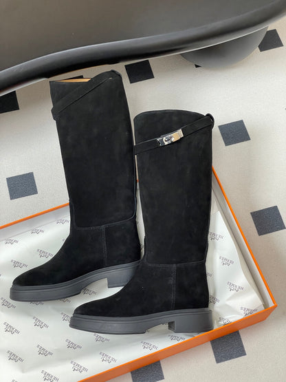 Hermès Jumping Kelly Buckle Knee-High Boots
