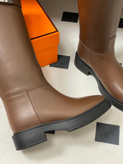 Hermès Jumping Kelly Buckle Knee-High Boots