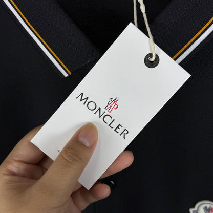 Moncler Classic Embroidered Long-Sleeve Polo Shirt