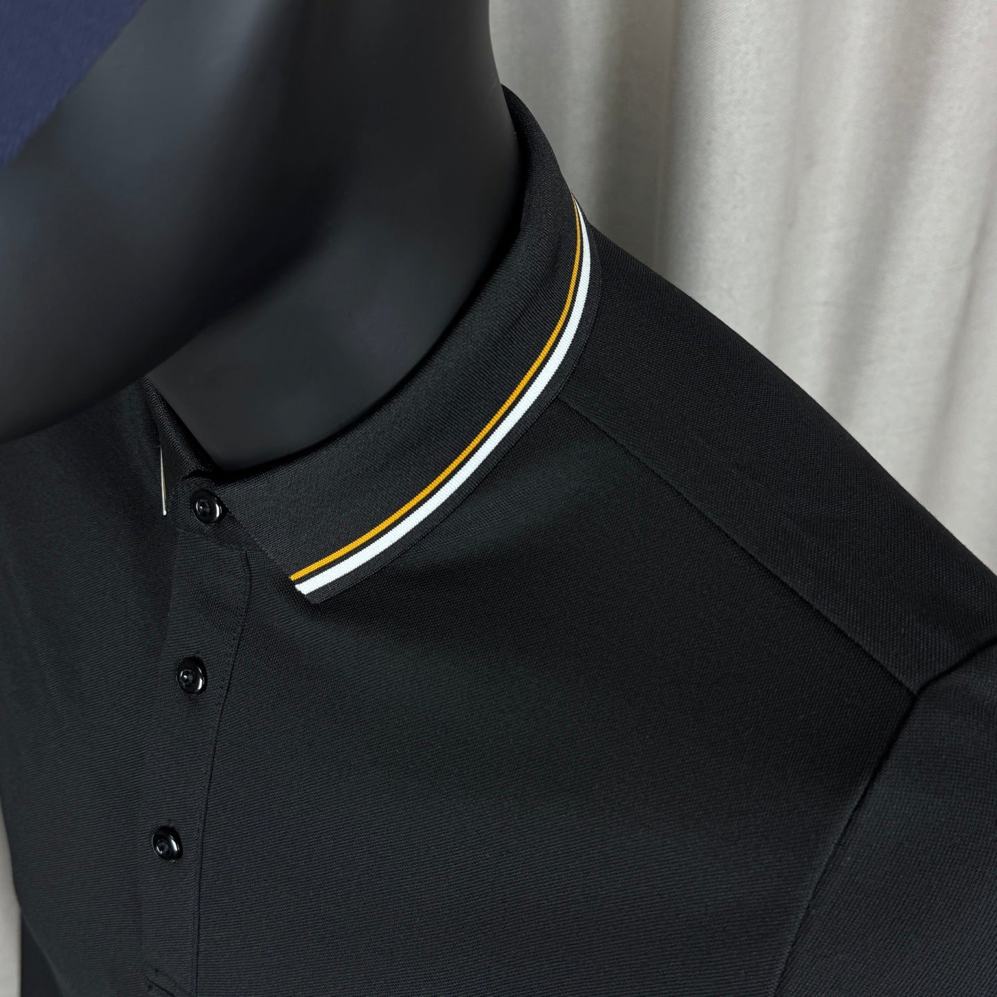 Moncler Classic Striped Collar Embroidered Long Sleeve Polo Shirt – Spring/Autumn Collection