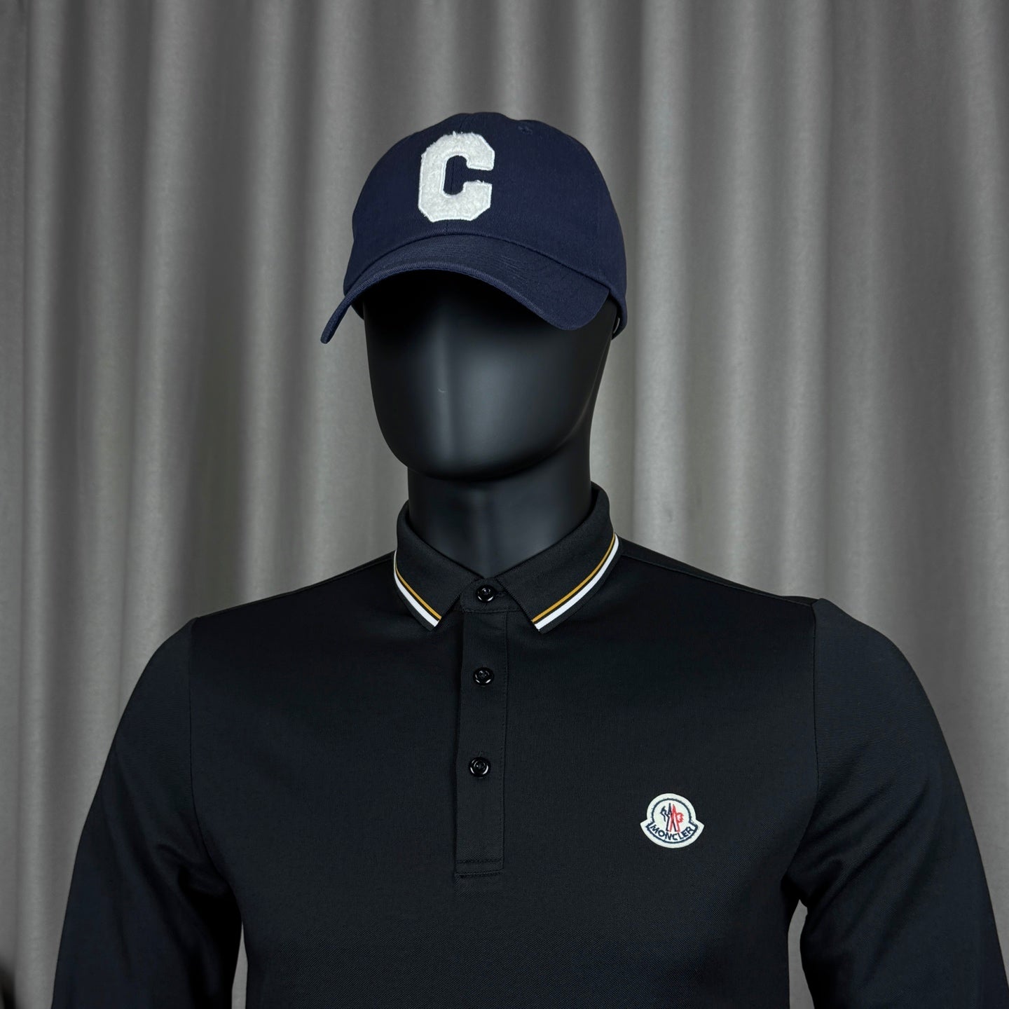 Moncler Classic Embroidered Long-Sleeve Polo Shirt