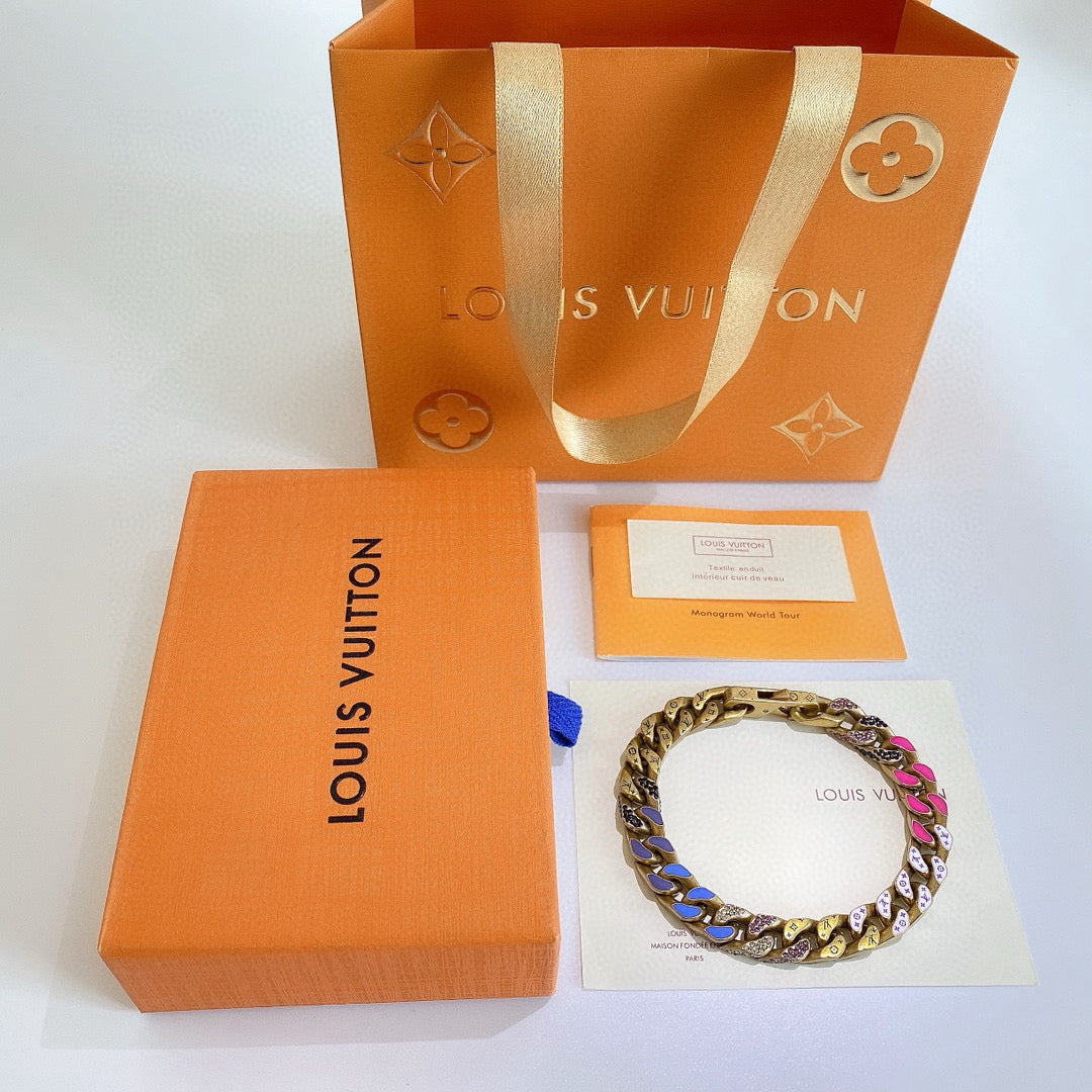 Louis Vuitton Chain Links Patches Monogram Bracelet – 2020 Autumn/Winter Collection