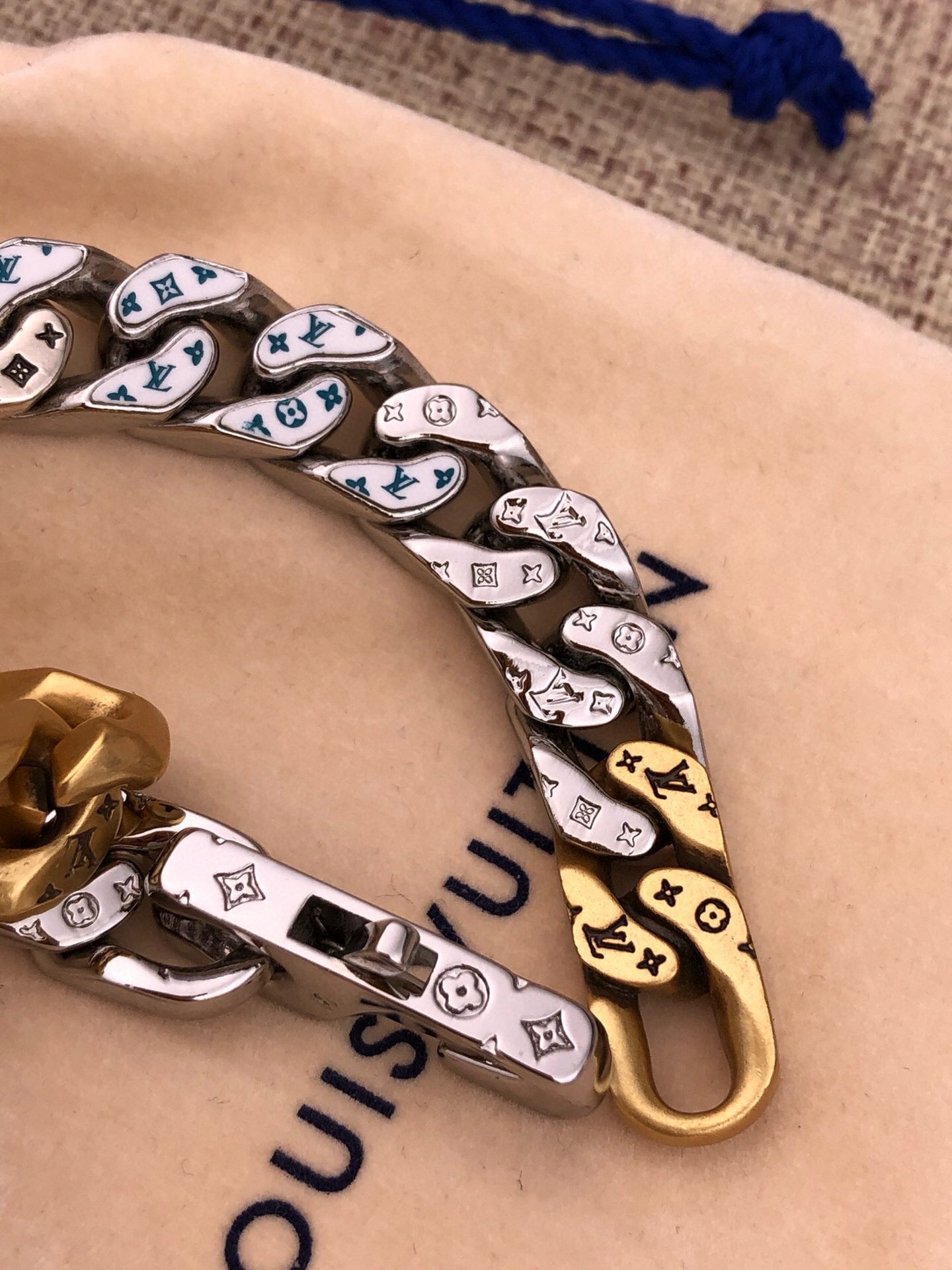 Louis Vuitton Chain Links Patches Monogram Bracelet – 2020 Autumn/Winter Collection